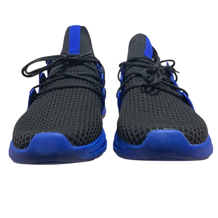 New Pujcs Mens Size 10 Blue Black Mesh Lace Up Slip On Walking Athletic Shoes