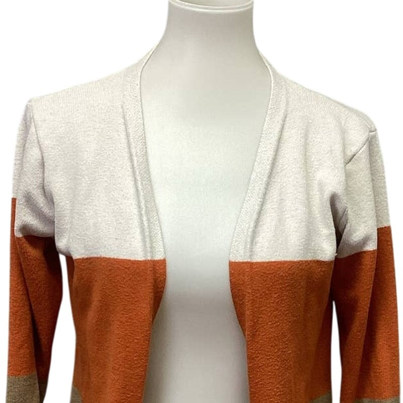 Ecowish Womens XL 100% Cotton Striped Long Sleeve Open Soft Cardigan Sweater