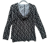 NWT New Cato Womens Large Patterned Long Sleeve Hooded Athletic Shirt