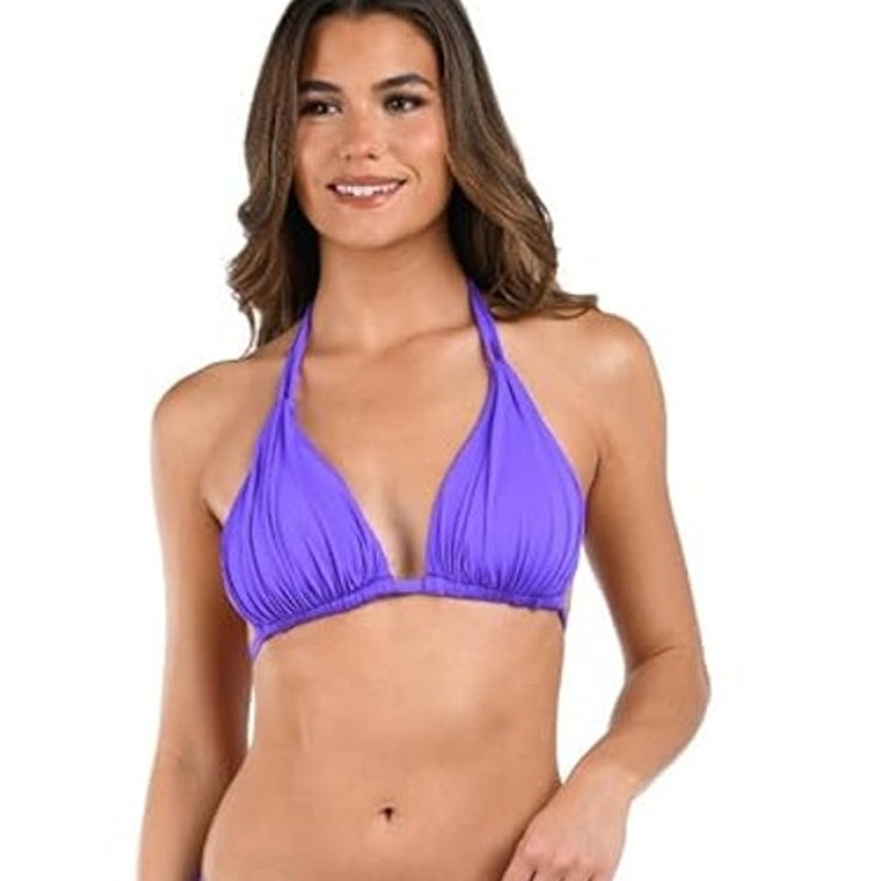 NWT New La Blanca Womens Size 12 Island Goddess Halter Triangle Bikini Top ONLY