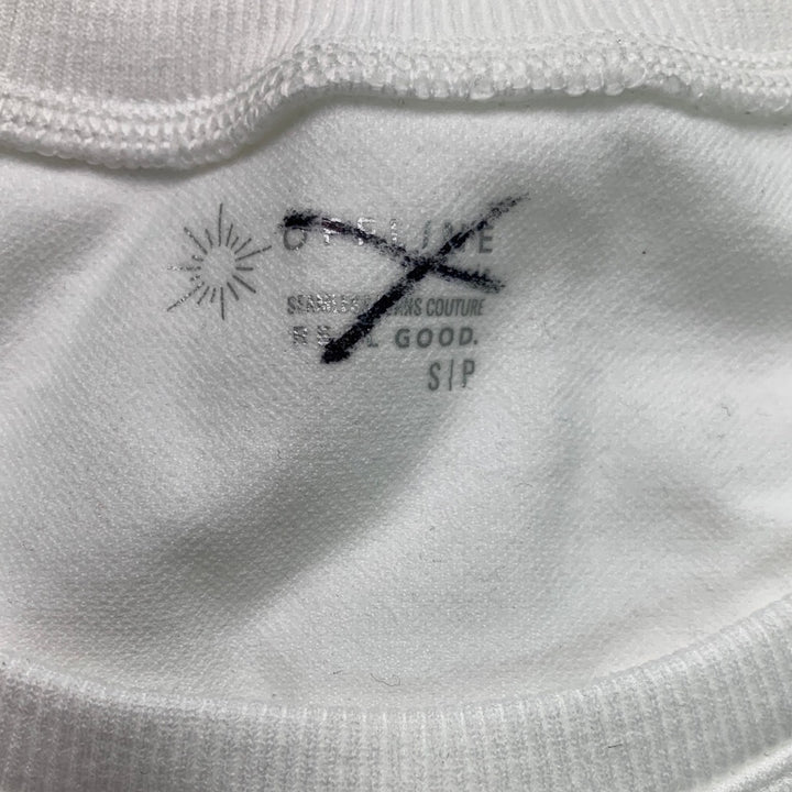 New OFFLINE By Aerie Womens Small White Sidewalk Seamless Cropped T-Shirt