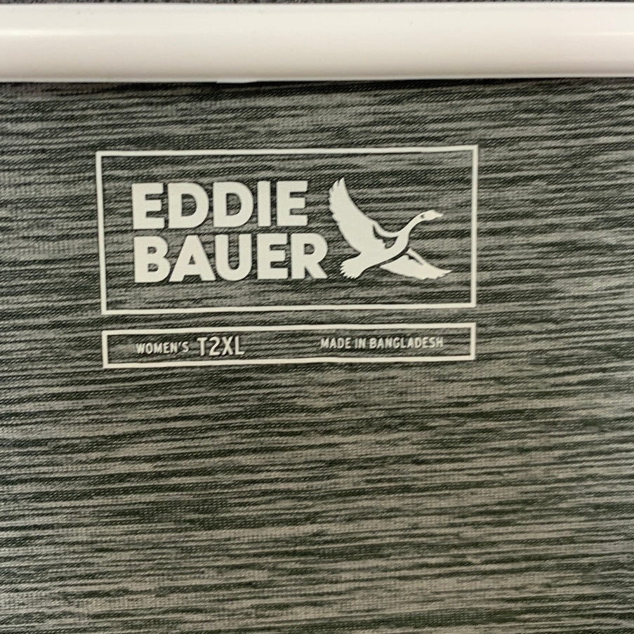 New Eddie Bauer Womens T2XL 2XL Tall Resolution Stretch V Neck Gray Tank Top