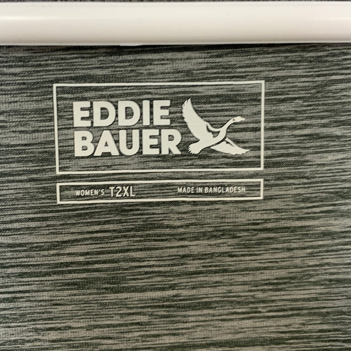 New Eddie Bauer Womens T2XL 2XL Tall Resolution Stretch V Neck Gray Tank Top