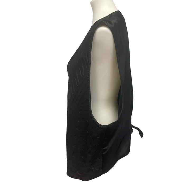 August Max Woman 2X Sleeveless Genuine Leather Lined Button Up Vest