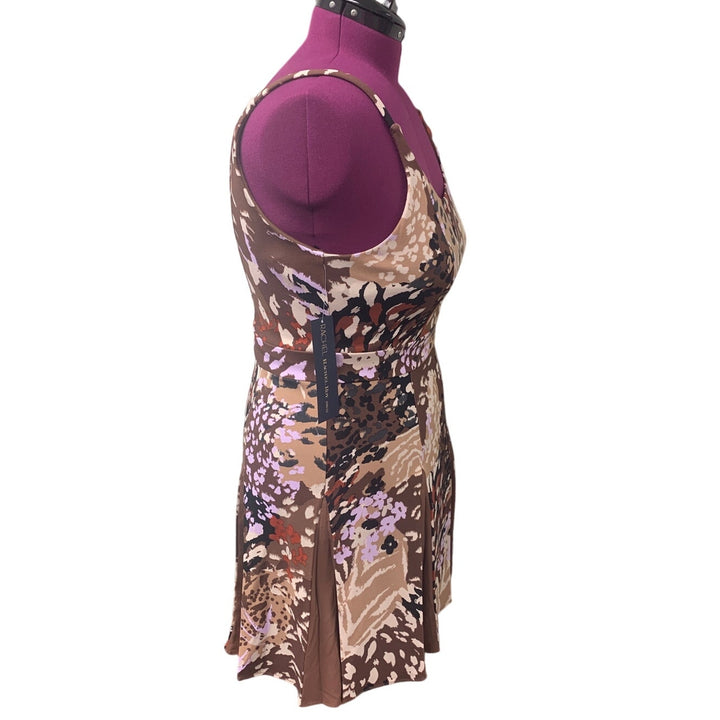 New Rachel Roy Womens Large Strappy Knee Length Floral Camo Fit Flare Dress