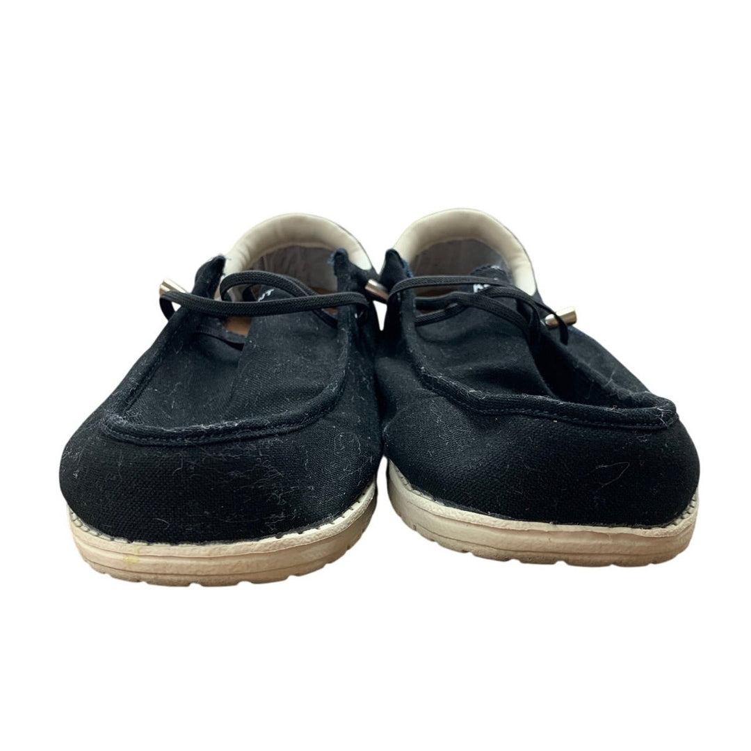 Kemisant Mens Size 13 Black Canvas Machine Washable Slip On Boat Sneaker Shoes