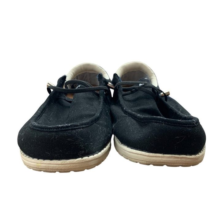 Kemisant Mens Size 13 Black Canvas Machine Washable Slip On Boat Sneaker Shoes