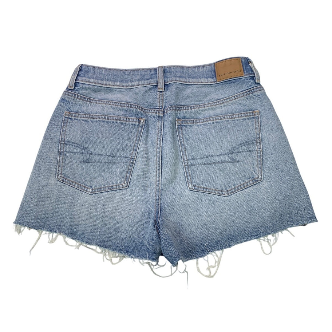 New American Eagle Womens Size 2 Distressed Mom Short Jorts Denim Jean Shorts