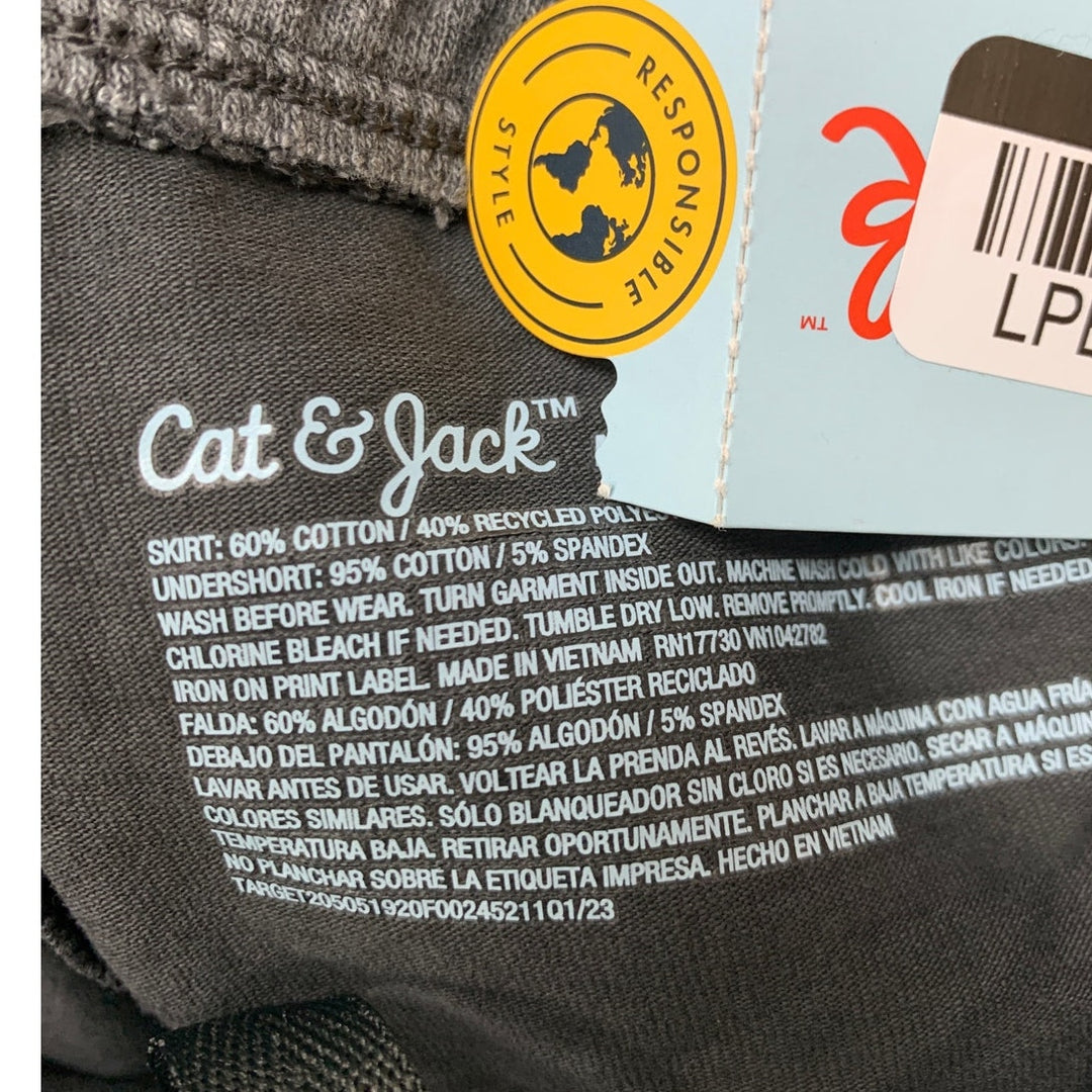 New Cat &amp; Jack Girls Medium (8) Stretch PolyCotton Gray Elastic Waist Skorts