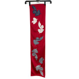 Vintage Vera Rectangular Fall Leaves Red Acetate Fashion Scarf Accessory