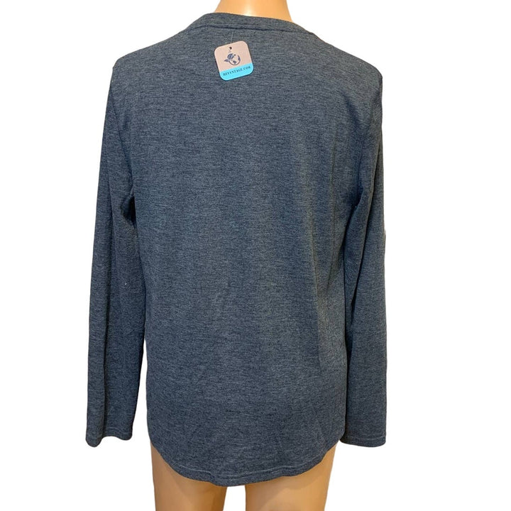 Hand Printed Upcycled Mens XL Halloween Zombie Hunting Permit Long Sleeve Tee