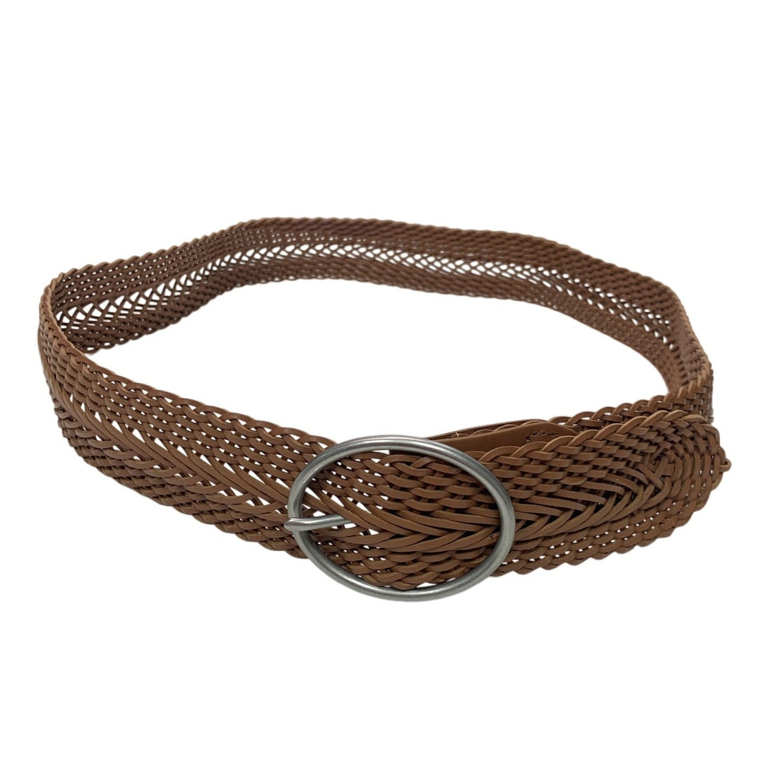 New Universal Thread Womens Large Brown Braided Bonded Leather Fashion Belt