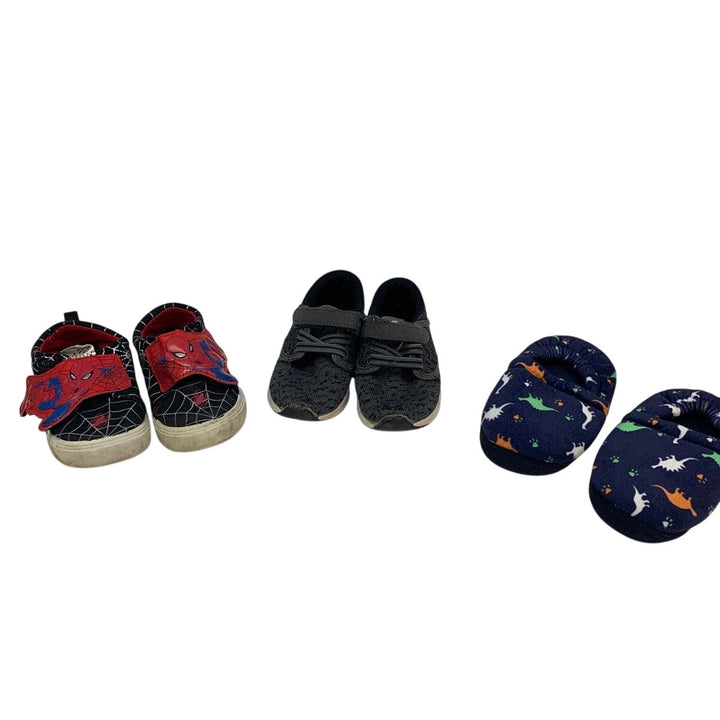 Spiderman Cat &amp; Jack Boys 7/8 Tennis Athletic Hook &amp; Loop Shoes Dino Slippers