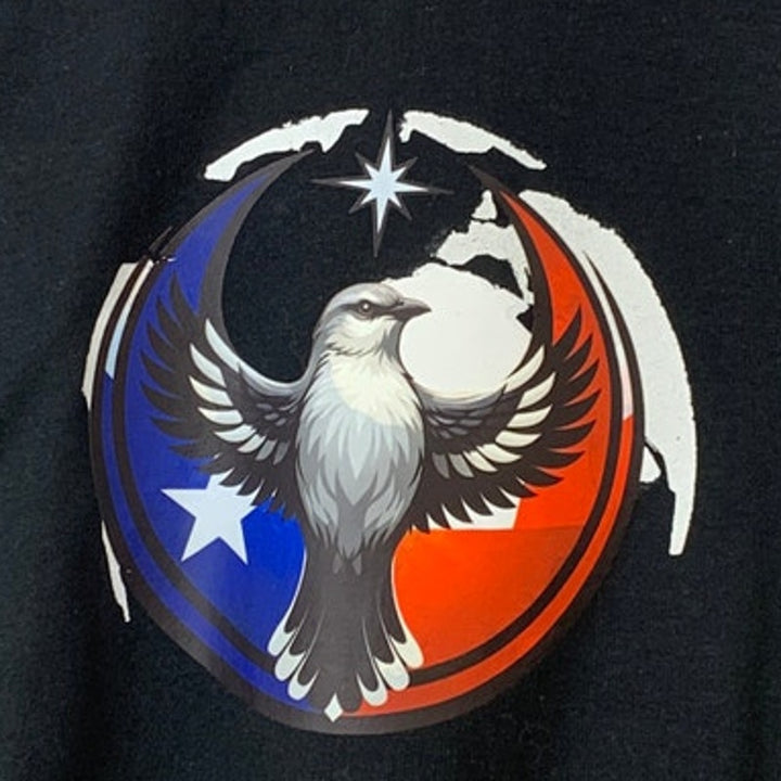 New Hand Printed Womens SM Texas Rebel Alliance Bird Anti-Ice Protest Muscle Tee