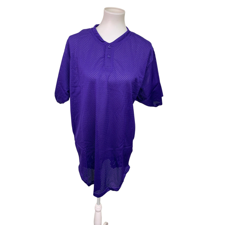 New Hand Printed Unisex Large Purple Womens Softball Short Sleeve Baseball Shirt