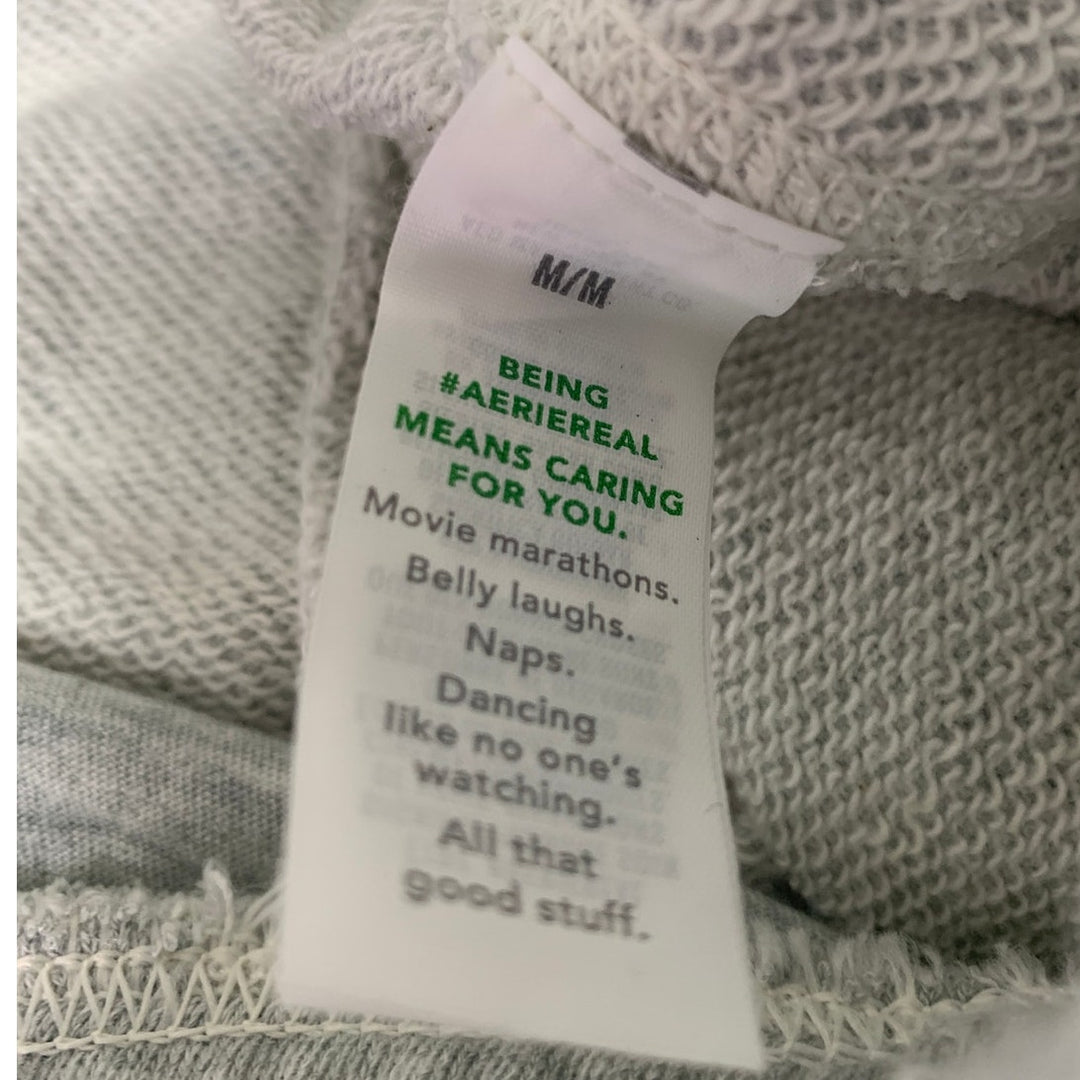 New Aerie Womens Medium Elastic Waist Heathered Gray Jogger Sweatpants
