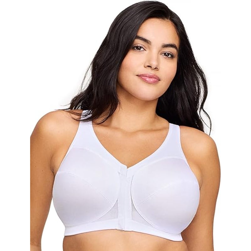 Glamorise Size 36G White Full Figure MagicLift Front Closure Posture Back Bra