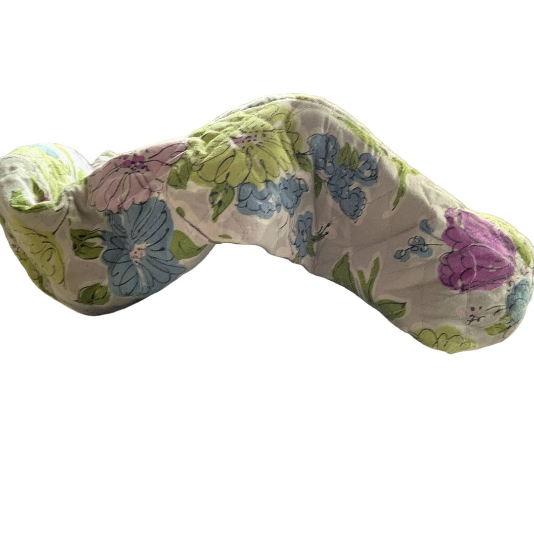 Vera Bradley Large Purple Blue Lime Floral Quilted Shoulder Bag Pockets Key Clip