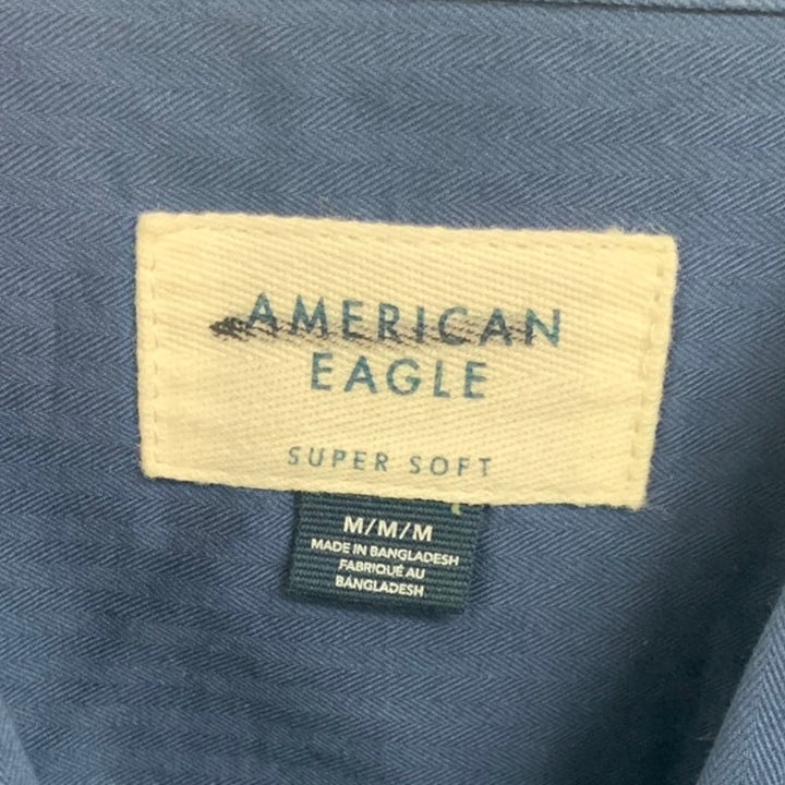 2 New American Eagle Mens Medium Solid Color Short Sleeve Button Down Shirts