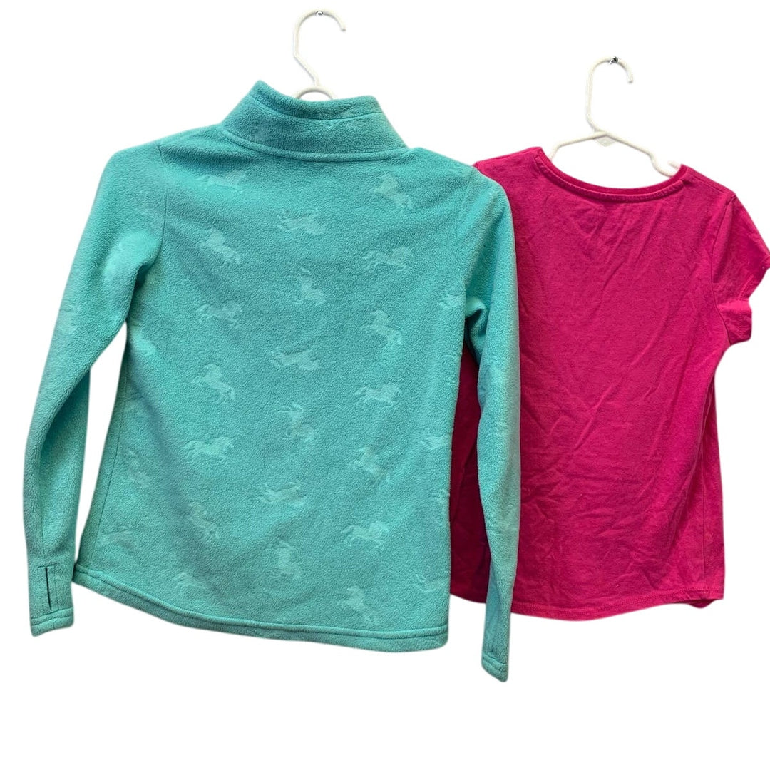 Star Wars Baby Yoda Girls Medium Cotton Blend Tee Athletic Works Fleece Pullover