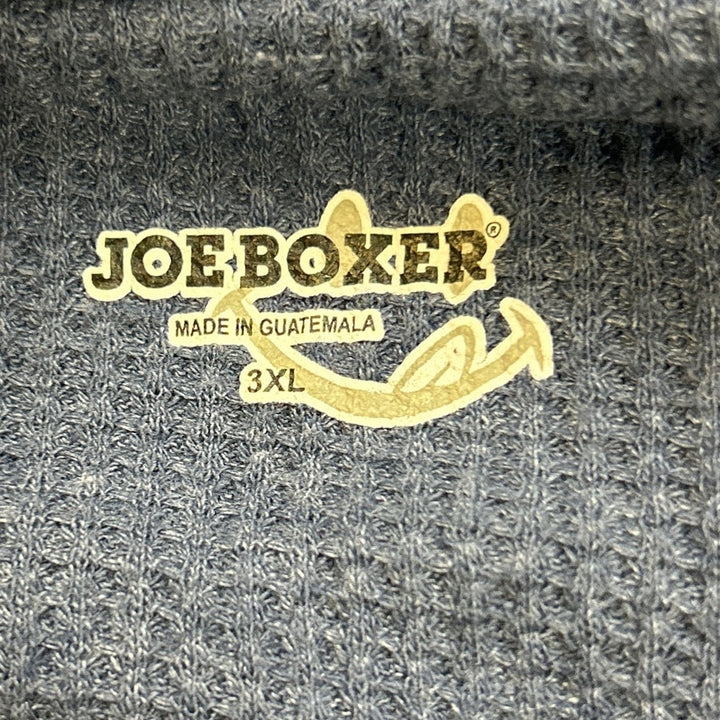 Joe Boxer Mens 3XL Blue Waffled PolyCotton Long Sleeve 3-Button Henley Shirt