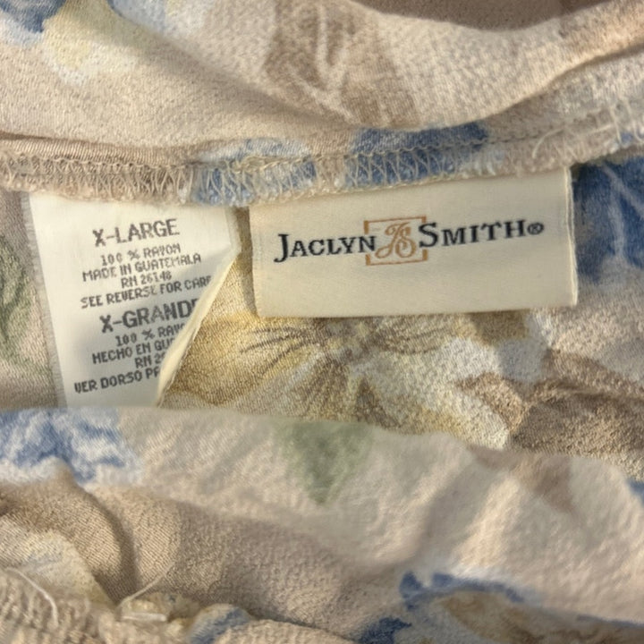 Vintage Jaclyn Smith Womens XL 100% Rayon Elastic Waist Floral Flowy Shorts