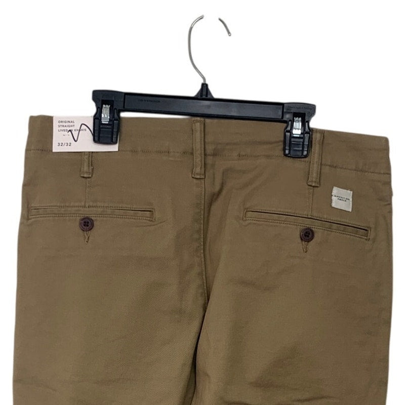 NWT New American Eagle Mens 32/32 Flex Original Straight Lived In Khaki Pants