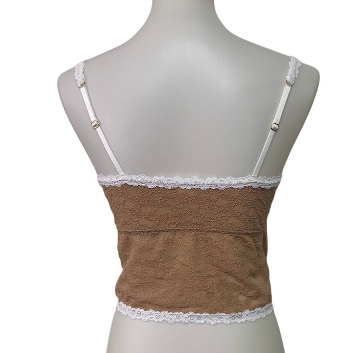 New American Eagle Womens Small Tan Vintage Lace Cami Bra Adustable Straps
