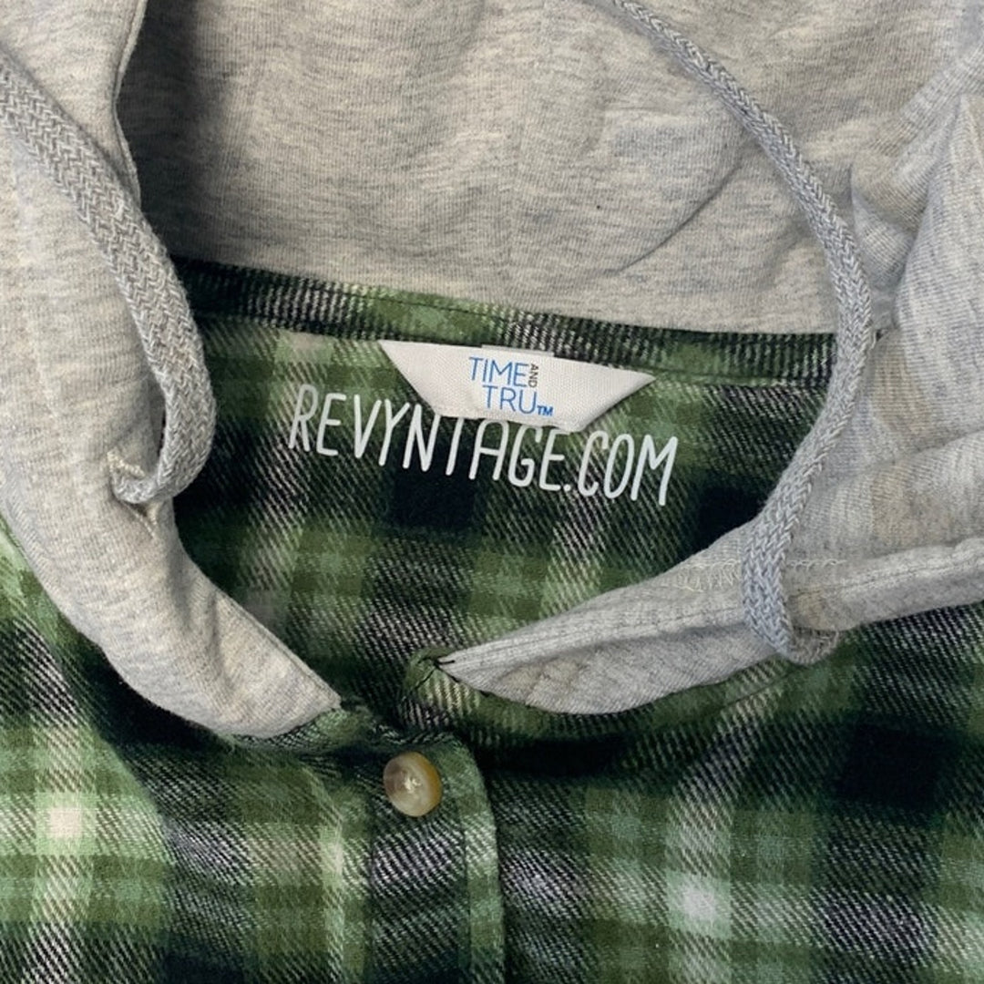 New Hand Printed Women 3XL Red Cardinal Bird Plaid Flannel Long Sleeve Hoodie