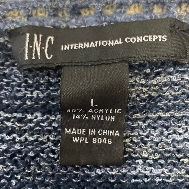 INC Womens Large Long Sleeve Loose Knit Acrylic Blend Crew Neck Pullover Sweater