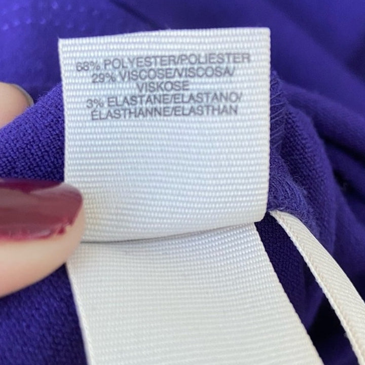 Rachel Roy Purple Womens XL Short Sleeve Back Zip Mini Shift Dress w Pockets