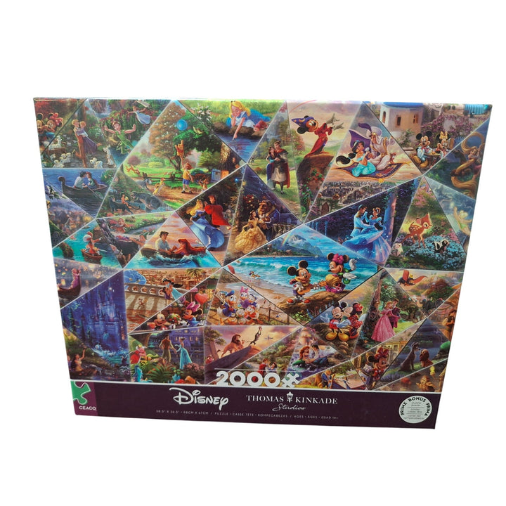 Ceaco Thomas Kinkade Studios Disney Themed 2000 Piece Jigsaw Puzzle w Poster