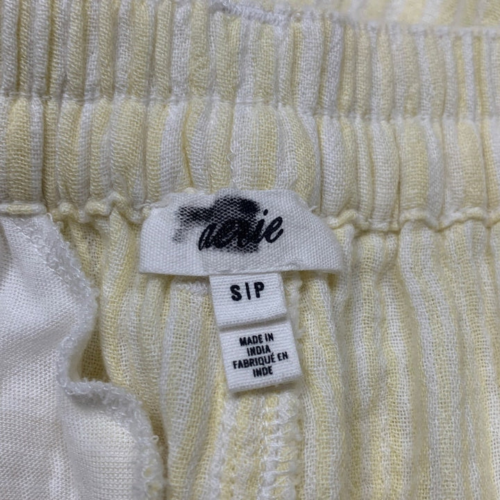 New Aerie Womens Small Striped Flowy Elastic Waist Flowy Pants w Pockets