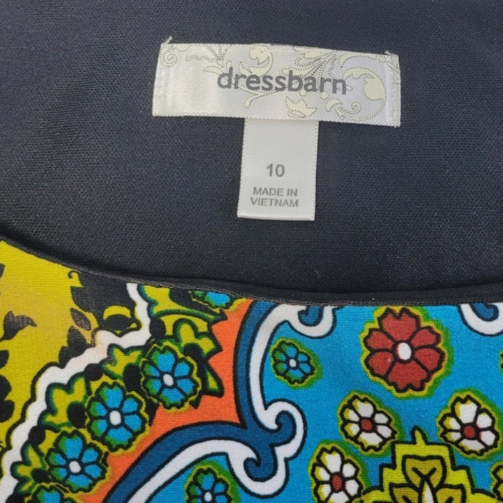 Dress Barn Womens Size 10 PolySpandex 3/4 Sleeve Patterned Knee Length Dress