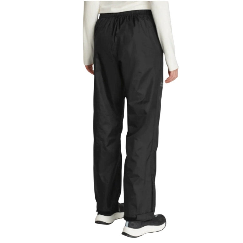 New Eddie Bauer Womens TXL Tall Black Rippac Waterproof Elastic Waist Rain Pants