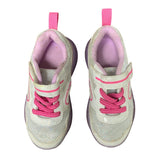 Yeskis Toddler Girls Size 8 Silver Pink Sneakers Hook Loop Close Light Up Shoes