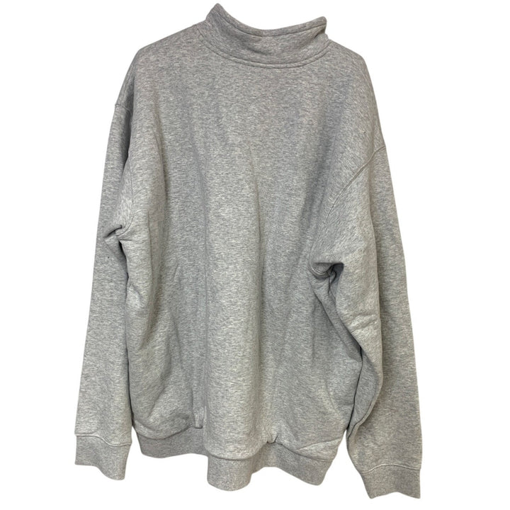 New Eddie Bauer Mens XXL Tall Grey Faux Sherpa Quarter Zip Pullover Sweatshirt