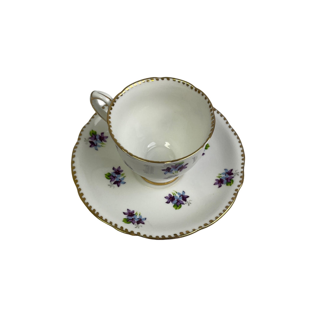 Vintage Royal Stafford Sweet Violets England Saucer Cup Bone China Teacup Set