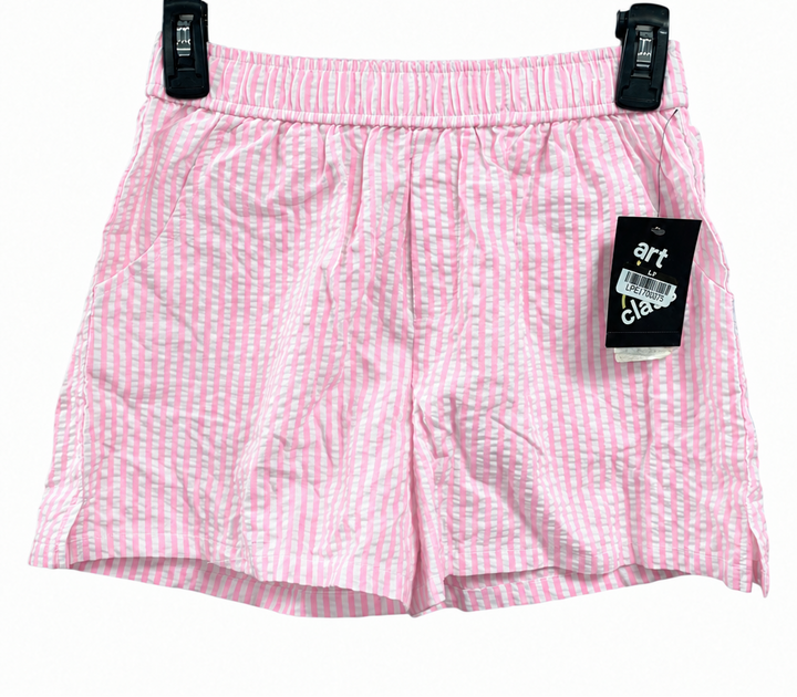 Shorts with lighter pink stripes