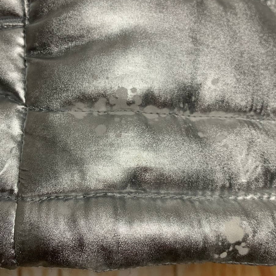 Ideology Kids Girls 6X Shiny Silver Full Zip Puffer Vest Jacket Coat W Pockets