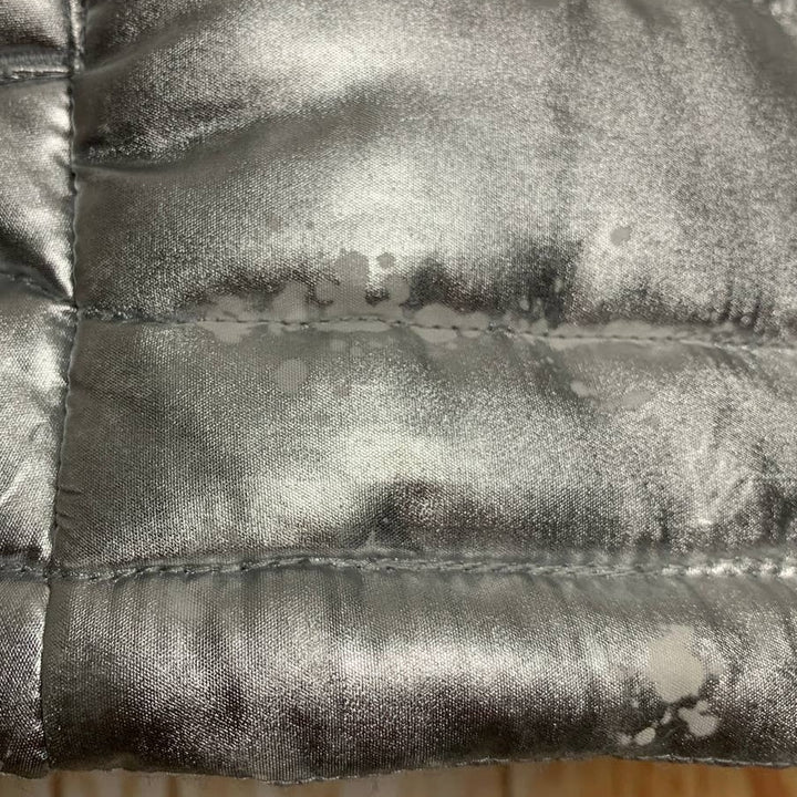 Ideology Kids Girls 6X Shiny Silver Full Zip Puffer Vest Jacket Coat W Pockets