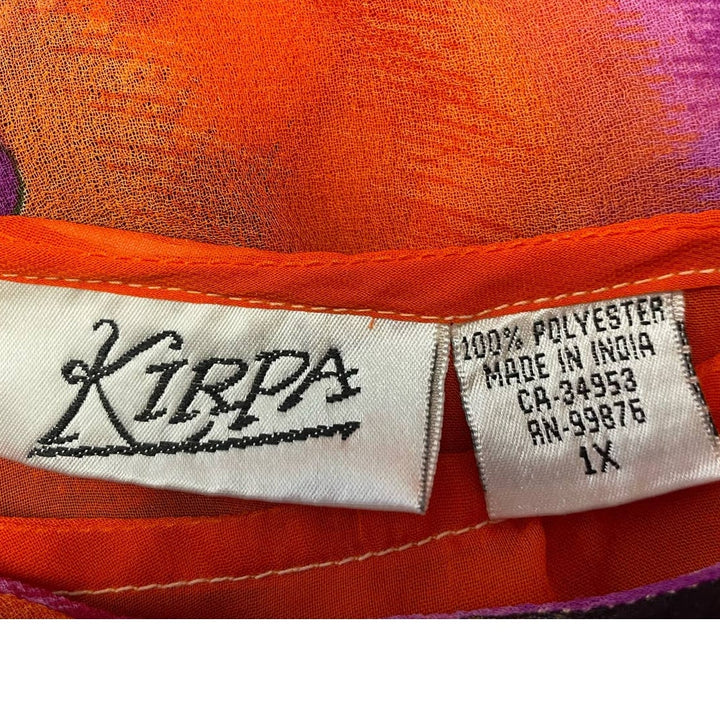 Kirpa Womens 1X Polyester Double Layer Sheer Long Sheath Dress Made In India