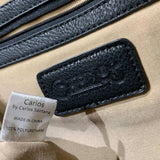 Carlos Santana Black White Faux Leather Large Handbag Purse Shoulder Bag