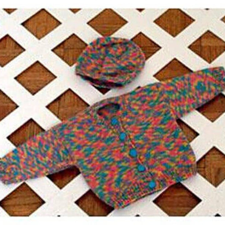 New JoAnne Turcotte Plymouth Yarn S224 Baby Cardigan and Hat Knitting Pattern