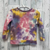 Upcycled Hand Printed Kids 2T Dragonfly Tie Dye Cotton Blend Sweatshirt