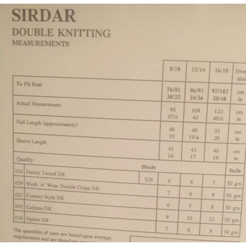 New Sirdar 5479 Denim Tweed Double Knitting Pullover Sweater Knitting Pattern