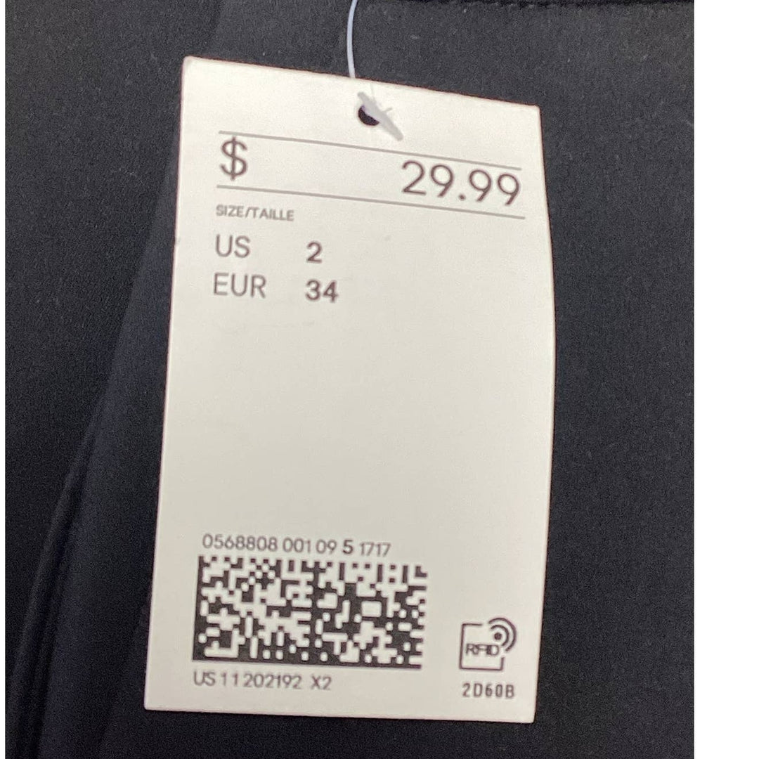 New H&amp;M Womens Size 2 Slim Regular Waist Cropped Basic Black Capri Cropped Pants