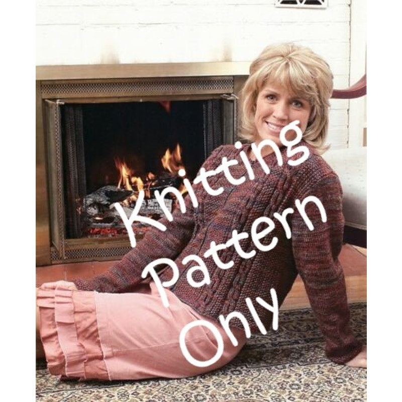 New Khouri Reynolds Odyssey 82328 Seed Stitch Cable Sweater Knitting Pattern