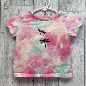 Upcycled Hand Printed Baby 12 Months 100% Cotton Tie Dye Dragonfly Tee Shirt