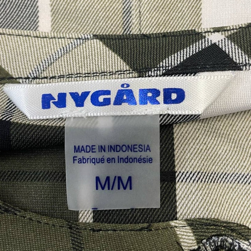 New Nygard Womens Medium Long Sleeve Plaid Henley Polyester Blend Shirt Top